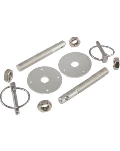 Hood Pin Kit, Silver Aluminum