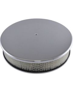 Air Cleaner, Round Smooth Chrome Aluminum, 14" X 3"