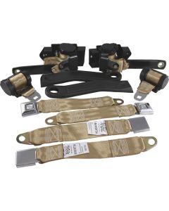 1974-1979 Chevy Nova Three Point Retractable Seat Belt Kit, Tan