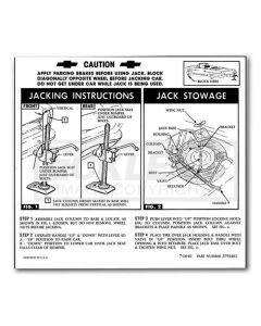 1962-1963 Nova And Chevy II Jack Instruction Decal, RegularWheel, Convertible