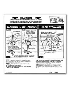 1963-1965 Nova And Chevy II Jack Instruction Decal, RegularWheel, Station Wagon