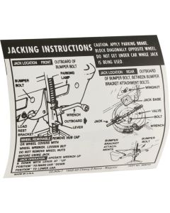 Nova And Chevy II Jack Instruction Decal, Regular Wheel,  1968-1969