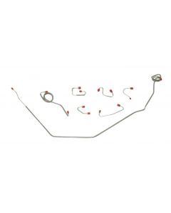 Nova Or Chevy II Drum Brake Line Set, L-79, 7 Piece, Manual, Steel 1966