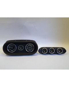 Nova Classic Dash Complete Six Gauge Panel With Autometer Gauges Phantom Carbon Fiber Gauges, 1962-1965