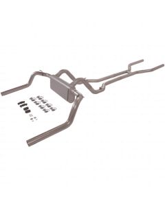 Nova Flowmaster American Thunder Dual Rear Exit Exhaust Kit, Mandrel Bent, Header Back System, Gauge Aluminized Steel 1968-1974