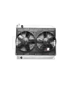 Nova & Chevy II Radiator Module LS Engine With Spal Dual 11'' Fans, Features Passenger Side Inlet, 1962-1967