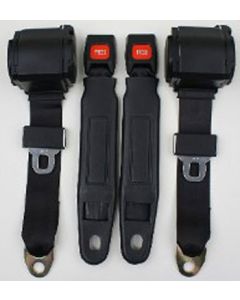 Nova 3-Point Seat Belt With Plastic Push Button, For Bench Seat, 1964-1975