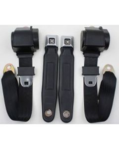 Nova 3-Point Seat Belt With Metal GM Metal Button Fo        r Bench Seat, 1964-1975