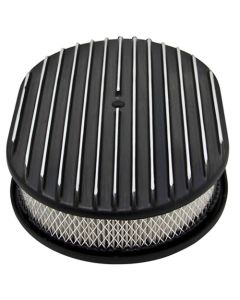 Aluminum Black 12'' Air Cleaner Paper Filter Polished Finned