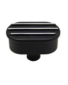 Polished Billet Aluminum Breather, Finned, Black