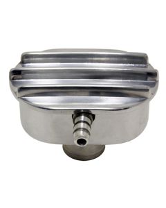 Polished Billet Aluminum Breather With Tube, Finned
