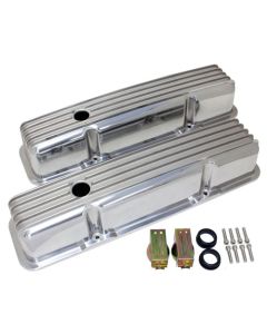 Valve Covers, Tall, SB, Aluminum, Finned