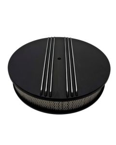 Aluminum Black 14'' Air Cleaner Paper Filter, Partial Finned, Round
