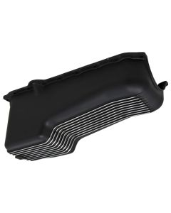 Chevy   V8 Small Block Aluminum Stock Capacity Oil Pan, Black Retro Finned