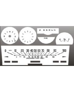Chevrolet® Nova White Face Gauge Overlay,1975..1976