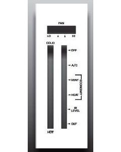 Chevrolet® Nova White Face Heater Control Overlay,1975..1976