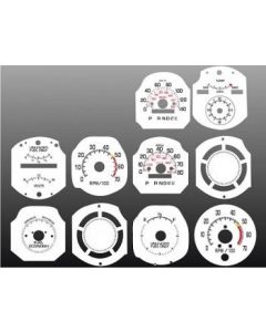 Chevrolet® Nova White Face Gauge Overlay,140 KMH Metric,1977..1979