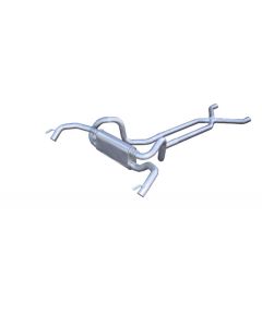 Nova Pypes Race Pro Exhaust, Crossmember Back With X Pipe And Crossflow Mufflers, Polished, 2.5", 1968-1974