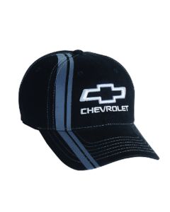 Chevy Bowtie Stripe Cap - Black