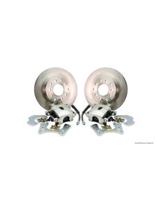 Nova- Rear Disc Brake Conversion Kit, For Cars With Staggered Shocks And C-Clip Rear End, Drilled And Slotted Rotors, 1968-1974