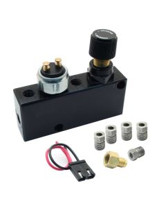 Nova Proportioning Valve, Adjustable With Brake Light Switch, Black, 1962-1979