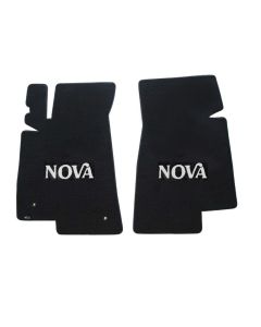 1975-79 Nova Lloyds Ultimat Black Front Floor Mats With Silver Nova Logo