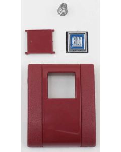 Nova  Seat Belt Buckle Cover Assembly, Standard, With GM Logo, 1968-72 in Red
