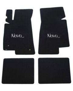 1968-74 Nova Lloyds Ultimat Black Front/Rear Floor Mats With Silver Nova Logo