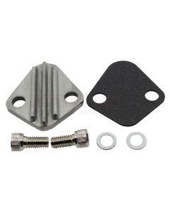 Chevy Big Block Zinc Alloy Fuel Pump Block Off Plate, Raw Finish