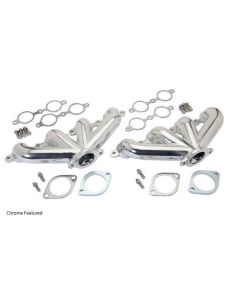 1968-1974 Nova Center Dump Cast IronLS Exhaust Manifolds,Silver Ceramic