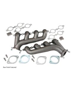 1968-1974 Nova Rear Dump Cast IronLS Exhaust Manifolds, Silver Ceramic