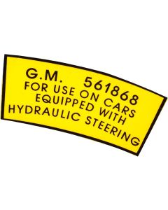 1953-1954 Chevy Power Steering Pulley Decal
