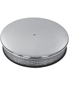 Chevy Air Cleaner, Round Smooth Chrome Aluminum, 14" X 3"