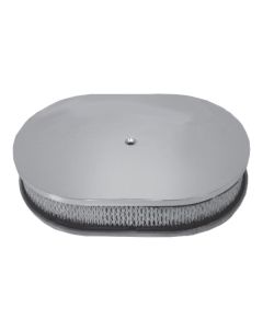 Chevy Air Cleaner, Oval Smooth Polished Aluminum, 12"