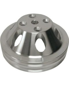 Chevy Small Block Aluminum Water Pump Pulley, Long Water Pump, 2 Groove