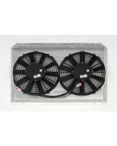 Chevy Cross-Flow Dual Fans, Aluminum, With Shroud, Griffin,1955-1957