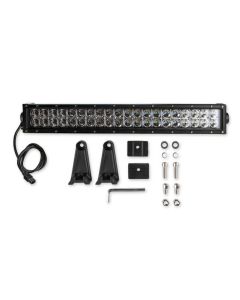20" Long Straight Double Row LED Light Bar, Combo Spot/Flood, 120 watts, 9,600 Lumens - Chrome Outer Reflector