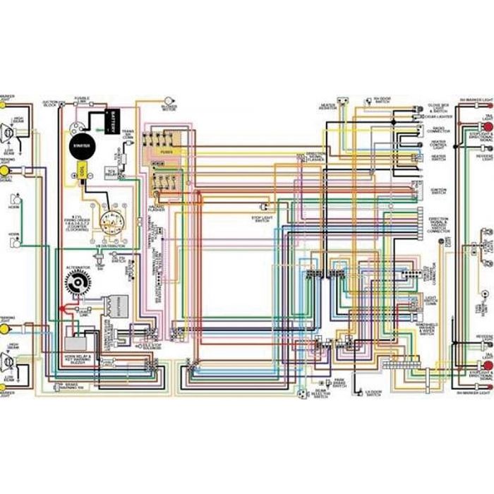 Chevy Color Laminated Wiring Diagram, 1955-1957 55 Chevy Fuse Box Location Classic Chevy