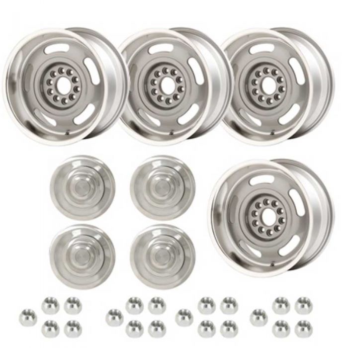 Eckler's Chevy Truck Rally Wheel Kit 1Piece Cast Aluminum With Plain Flat (No Lettering