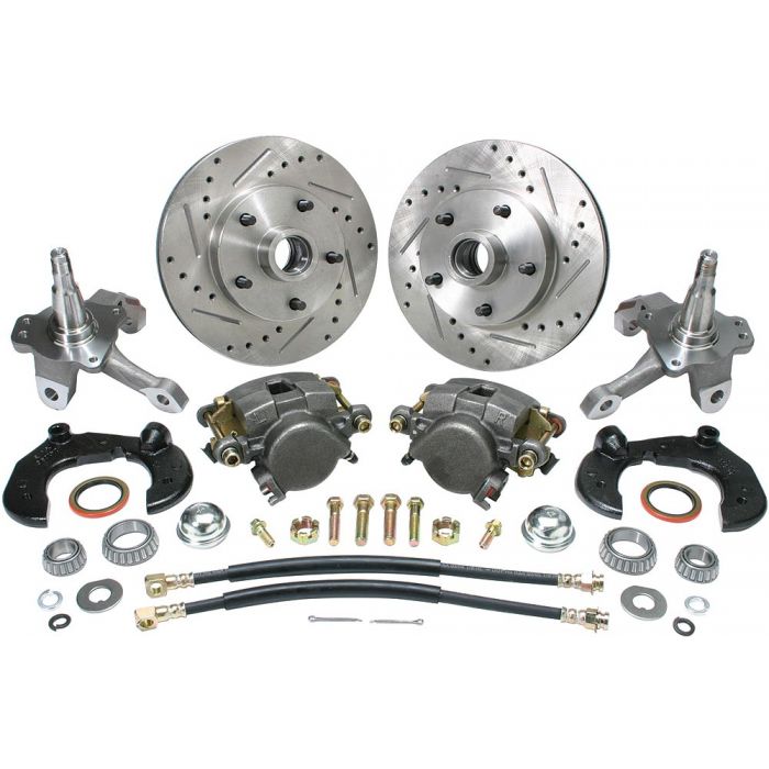 Chevy Power Front Disc Brake Kit At The Wheel With Ford Bolt Pattern 