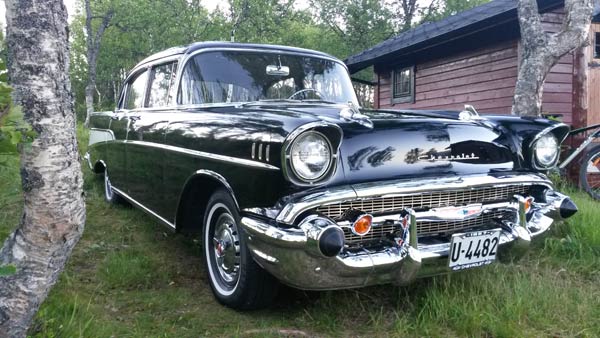 57 Bel Air 4 door sedan front